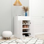 vidaXL Armoire à chaussures Blanc 60x35x84 cm Bois d'ingénierie