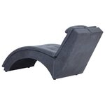 vidaXL Chaise longue avec oreiller Gris Similicuir daim