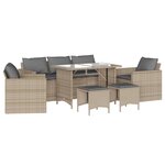 vidaXL Salon de jardin avec coussins 6 Pièces beige résine tressée