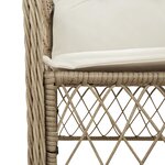 vidaXL Ensemble à manger de jardin et coussins 7 Pièces beige poly rotin