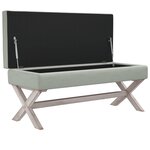Tabouret de rangement 110 x 45 x 49 cm velours gris clair 02_0010868