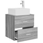 vidaXL Vanité de lavabo mural Sonoma gris 53 x 34 5 x 63 cm