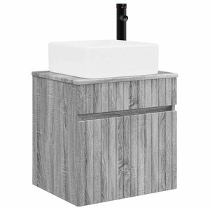 vidaXL Meuble de lavabo mural Sonoma gris 49 x 41 x 63 cm