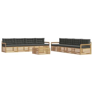 vidaXL Ensemble de canapés d'extérieur 9 pc Blanc et anthracite