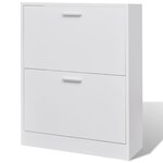vidaXL Meuble à chaussures en bois avec 2 compartiments Blanc