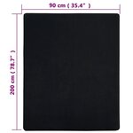 vidaXL Draps-housses Jersey 2 Pièces Noir 90x200 cm Coton