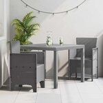 vidaXL Ensemble de salle à manger pour jardin 3 Pièces Gris clair