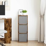 vidaXL Buffet avec tiroir Chêne fumé 30 5 x 27 x 84 5 cm