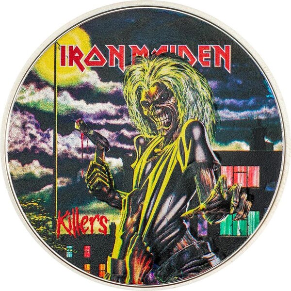 Pièce de monnaie en Argent 5 Dollars g 31.1 (1 oz) Millésime 2024 Iron Maiden KILLERS