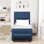 vidaXL Lit à ressort avec matelas et banc bleu 100x200 cm en tissu