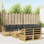 vidaXL Ensemble de canapés d'extérieur 8 Pièces Blanc et anthracite