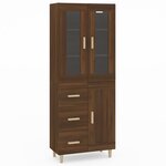 Vidaxl buffet haut chêne marron 69 5x34x180 cm bois d'ingénierie