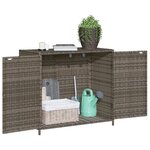 vidaXL Armoire de rangement de jardin gris 83x45x76 cm résine tressée