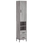 vidaXL Buffet haut Sonoma gris 34 5x34x180 cm Bois d'ingénierie