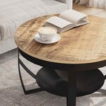 vidaXL Table basse Ø68x43 cm Bois de manguier brut