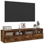 vidaXL Meubles TV muraux 2 Pièces chêne fumé 60x30x30cm bois d'ingénierie