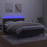 vidaXL Sommier à lattes de lit avec matelas LED Gris foncé 140x200 cm