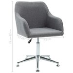 vidaXL Chaises pivotantes à manger lot de 2 gris clair tissu