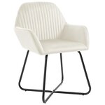 vidaXL Chaises à manger lot de 2 Crème Velours