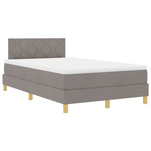 vidaXL Lit à ressort LED avec matelas Taupe 120 x 190 cm tissu