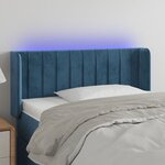 vidaXL Tête de lit à LED Bleu foncé 103x16x78/88 cm Velours