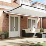 vidaXL Auvent Rétractable Blanc 500 × 300 cm Tissu et Métal