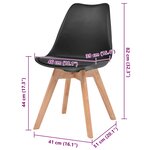 vidaXL Chaises à manger lot de 2 Noir Plastique