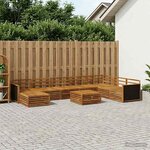 vidaXL Ensemble de canapés d'extérieur 9 Pièces Naturel
