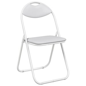 vidaXL Chaise pliante 8 pc Simili cuir Blanc 48 x 43 5 x 81 cm