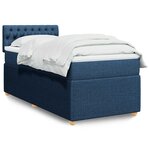 vidaXL Sommier à lattes de lit avec matelas Bleu 90x190 cm Tissu