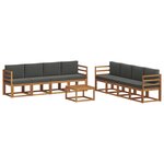 vidaXL Ensemble de canapés d'extérieur 9 pc Naturel et Anthracite