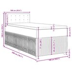 vidaXL Sommier à lattes de lit avec matelas Taupe 100x200 cm Tissu