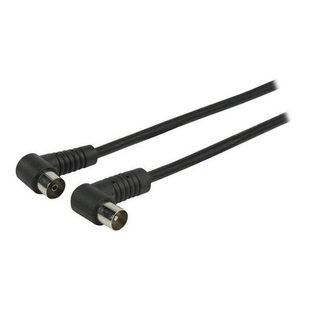VALUELINE Câble antenne coaxial coudé Coax Mâle (IEC) - Coax Femelle (IEC) 2.00 m Noir
