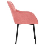 vidaXL Chaises à manger lot de 2 Rose Velours