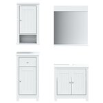 vidaXL Meubles de salle de bain 4 Pièces BERG blanc bois de pin massif