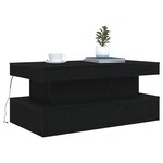 vidaXL Table basse avec lumières LED chêne noir 90x50x40 cm
