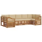 vidaXL Ensemble de canapés d'extérieur 7 pc Naturel et Beige