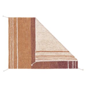 Tapis coton réversible - marron et beige - 120 x 160 cm