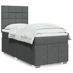 vidaXL Sommier à lattes de lit avec matelas Gris foncé 90x200 cm Tissu