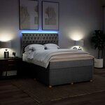 vidaXL Sommier à lattes de lit avec matelas Gris clair 160x200cm Tissu
