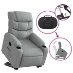 vidaXL Fauteuil inclinable Gris clair Tissu
