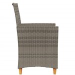 vidaXL Chaises de jardin coussins lot de 2 gris résine tressée et bois