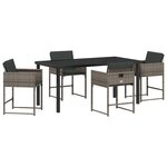 vidaXL Ensemble de salle à manger pour jardin 5 Pièces Gris polyrotin
