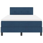 vidaXL Lit boxspring avec matelas Bleu foncé 120 x 190 cm tissu