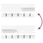 vidaXL Porte-manteau mural Blanc 90 x 15 x 36 cm Bois d'ingénierie