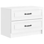 vidaXL Cabinet de chevet Blanc brillant 62 x 34 5 x 44 5 cm
