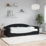 vidaXL Lit de jour avec matelas noir 90x190 cm velours