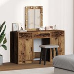 Set de coiffeuse 3 pièces avec LED en bois vieilli