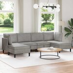 vidaXL Ensemble de meubles pour le salon 6 pc Gris clair Velours