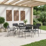 vidaXL Ensemble de salle à manger pour jardin 7 Pièces Anthracite Acier